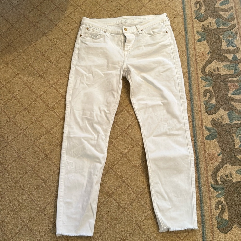 7 For All Mankind White Jeans